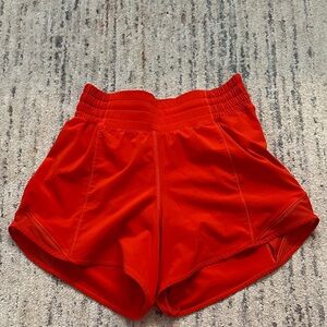 Lululemon Athletica Vibrant Red Athletic Shorts